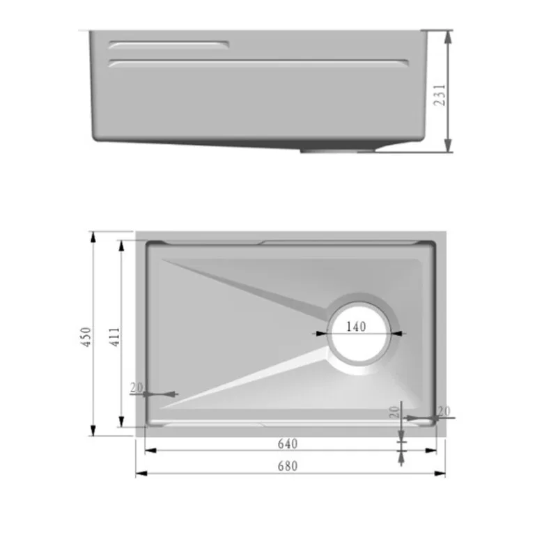 Fidelis FSD-53033NL-BK Embossed Stainless Steel Sink - view 3